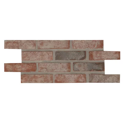 Red Noble 10.5 in. x 28 in. Textured Clay Brick Look Floor and Wall Mosaic Tile (8.7 sq. ft./Case)