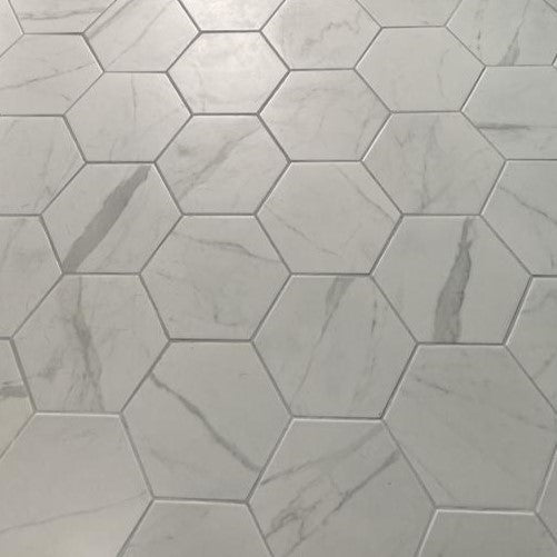 Satori Gios Graphite Hexagon 8-in x 10-in Matte Porcelain Floor