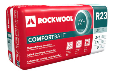 ROCKWOOL Insulation Comfortbatt R-23 23" x 47" 37.5 SF (12 Bags)