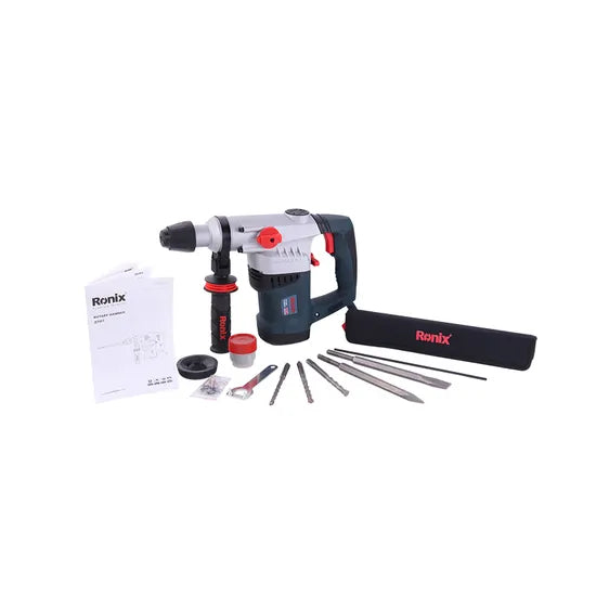 Ronix 2707 Corded Hammer Drill Double Switch Buttons to Change Functions Heavy Duty Chipping Vibration Control Rotary Hammer