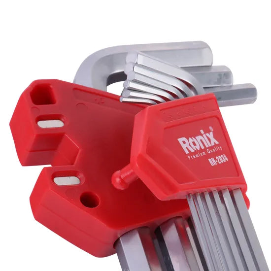 Ronix Model Rh-2034 9PCS Hand Tools Long Arm with Ball End Magnetic Hex Key