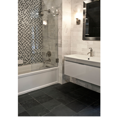 Royal Satin White Marble Subway Wall and Floor Tile - 4 x 12 in.