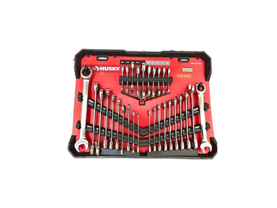 Husky SAE/MM Ratcheting Wrench Set with Stubby (30-Piece)