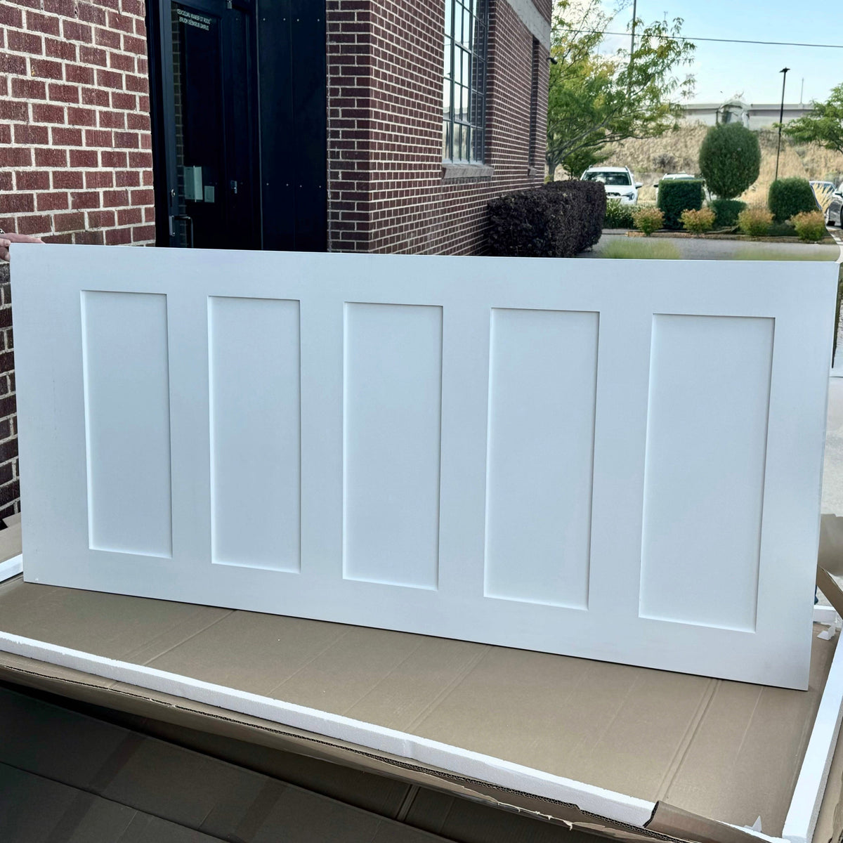 Krosswood 36 in. x 96 in. Shaker 5-Panel Primed Solid Hybrid Core MDF Interior Door Slab