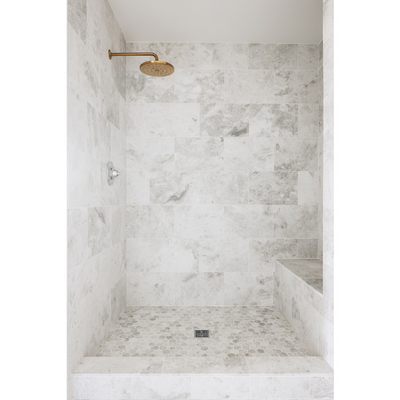 Siberian Pearl Brushed Marble Wall and Floor Tile - 12 x 24 in.