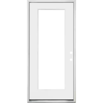 Steves & Sons 36 in. x 80 in. Legacy Series Full Lite Clear Glass Left Hand Inswing White Primed Fiberglass Prehung Front Door