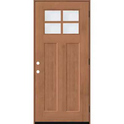 Steves & Sons Regency 36 in. x 80 in. LHOS 4Lite 1/4 Toplite Clear Glass Autumn Wheat Stain Fir Grain Fiberglass Prehung Front Door