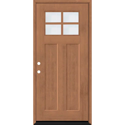 Steves & Sons Regency 36 in. x 80 in. RHIS 4Lite 1/4 Toplite Clear Glass Autumn Wheat Stain Fir Grain Fiberglass Prehung Front Door