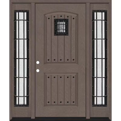 Steves & Sons Regency 68 in. x 80 in. 2Panel Plank Cavalier Speakeasy RHIS Ashwood Fiberglass Prehung Front Door w/Cav Dbl 14in.SL