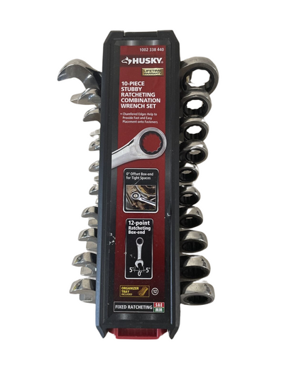 Husky Stubby Ratcheting SAE/MM Combination Wrench Set (10-Piece)