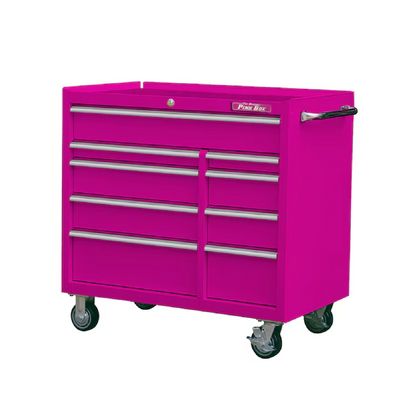 The Original Pink Box 41-in W x 41-in H 9-Drawer Steel Rolling Tool Cabinet (Pink)