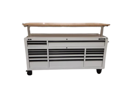 Husky Tool Storage 61 in. W Heavy Duty White Mobile Workbench Tool Chest