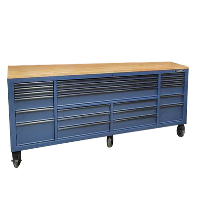 Husky Tool Storage Heavy Duty 84 in. W Matte Blue Mobile Workbench Cabinet