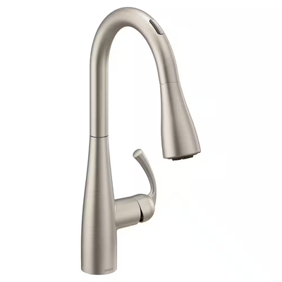 U by Moen Essie Single-Handle Pull-Down Sprayer Smart Kitchen Faucet with Voice Control in Spot Resist Stainless