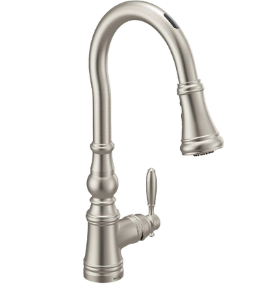 U by Moen Weymouth Single-Handle Pull-Down Sprayer Smart Kitchen Faucet with Voice Control in Spot Resist Stainless