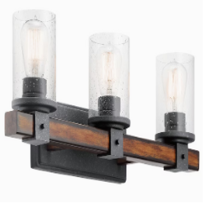 Kichler Barrington 3-Light Black Rustic Vanity Light Bar