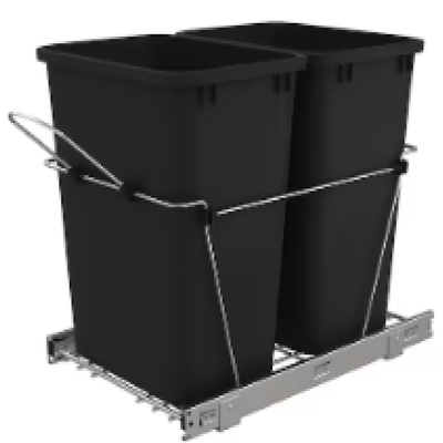 Rev-A-Shelf 35-Quart Plastic Soft Close Pull Out Trash Can