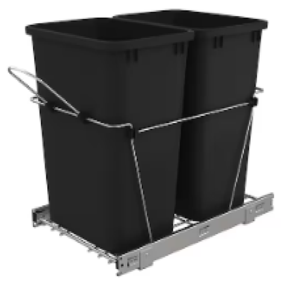 Rev-A-Shelf 35-Quart Plastic Soft Close Pull Out Trash Can