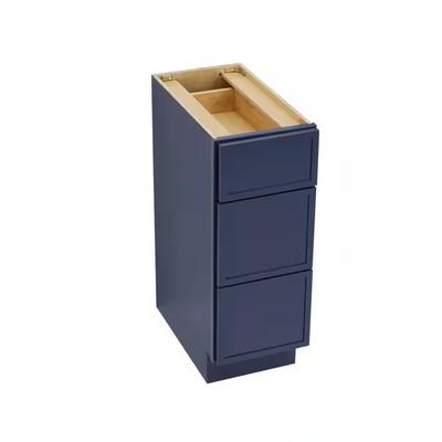 Vanity Art 12 in. W. x 21 in. D x 32.5 in. H 3-Drawers Bath Vanity Cabinet Only in Blue