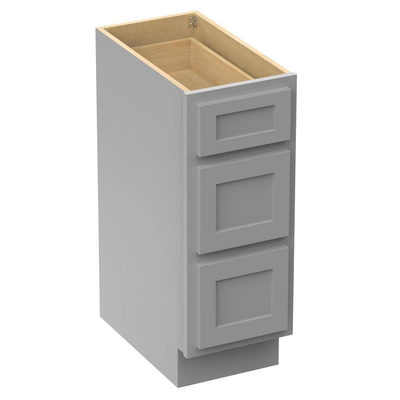 Vanity Art 12 in. W x 21 in. D x 32.5 in. H 3-Drawers Bath Vanity Cabinet Only in Gray