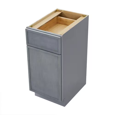 Vanity Art 15 in. W x 21 in. D x 32.5 in. H 1-Drawer Bath Vanity Cabinet Only in Smoky Gray