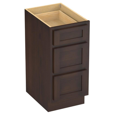 Vanity Art 15 in. W x 21 in. D x 32.5 in. H 3-Drawers Bath Vanity Cabinet Only in Brown