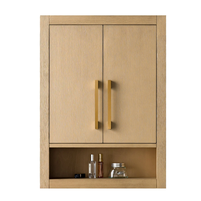 Vanity Art 24 in. W x 8 in. D x 33 in. H Bathroom Storage Wall Cabinet in Natural Oak/GB