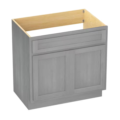 Vanity Art 33 in. W x 21 in. D x 32.5 in. H 2-Doors Bath Vanity Cabinet without Top in Silver