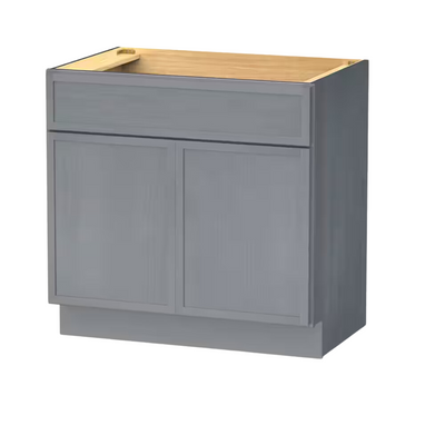 Vanity Art 36 in. W. x 21 in. D x 32.5 in. H 2-Doors Bath Vanity Cabinet without Top in Smoky Gray