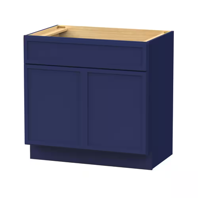 Vanity Art 36 in. W x 21 in. D x 32.5 in. H 2-Doors Bath Vanity Cabinet without Top in Blue