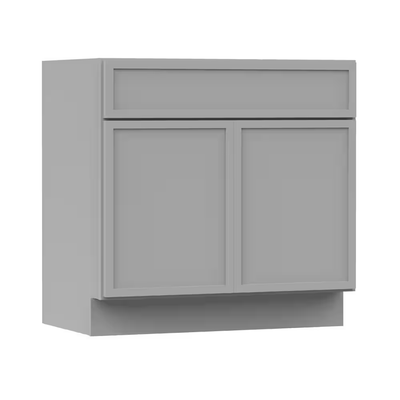 Vanity Art 36 in. W x 21 in. D x 32.5 in. H 2-Doors Bath Vanity Cabinet without Top in Gray