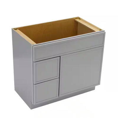 Vanity Art 36 in. W x 21 in. D x 32.5 in. H 2-Left Drawers Bath Vanity Cabinet without Top in Gray