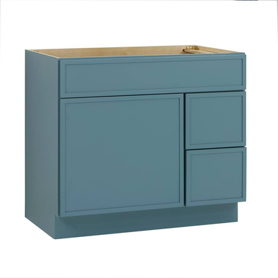 Vanity Art 36 in. W x 21 in. D x 32.5 in. H 2-Right-Drawers Bath Vanity Cabinet without Top in Sea Green