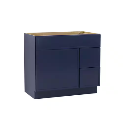 Vanity Art 36 in. W x 21 in. D x 32.5 in. H 2-Right Drawers Bath Vanity Cabinet without Top in Blue