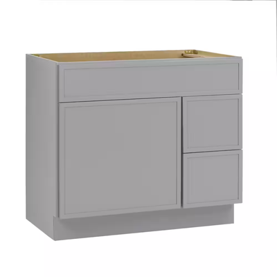 Vanity Art 36 in. W x 21 in. D x 32.5 in. H 2-Right Drawers Bath Vanity Cabinet without Top in Gray