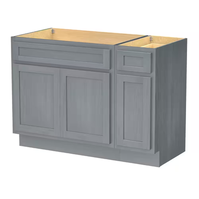 Vanity Art 42 in. W x 21 in. D x 32.5 in. H Bath Vanity Cabinet without Top in Silver