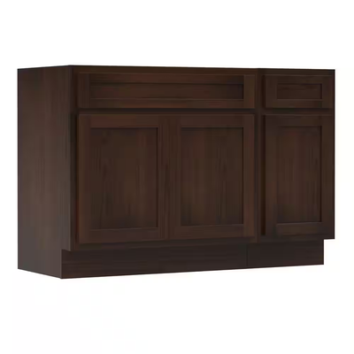 Vanity Art 45 in. W x 21 in. D x 32.5 in. H Bath Vanity Cabinet without Top in Brown