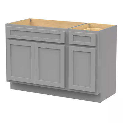 Vanity Art 51 in. W x 21 in. D x 32.5 in. H Bath Vanity Cabinet without Top in Gray