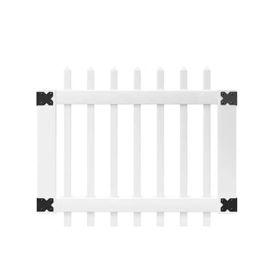 Veranda 3-1/2 ft. W x 3 ft. H White Vinyl Chelsea Spaced Picket Fence Gate