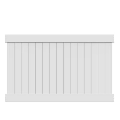 Veranda Linden 5 ft. H x 8 ft. W White Vinyl Un-Assembled Fence Panel