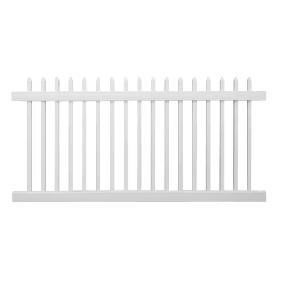 Weatherables Abbington 4 ft. H x 8 ft. W White Vinyl Picket Fence Panel Kit