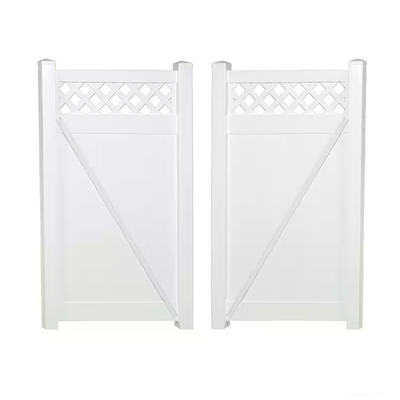 Weatherables Ashton 7.4 ft. W x 6 ft. H White Vinyl Privacy Fence Double Gate Kit