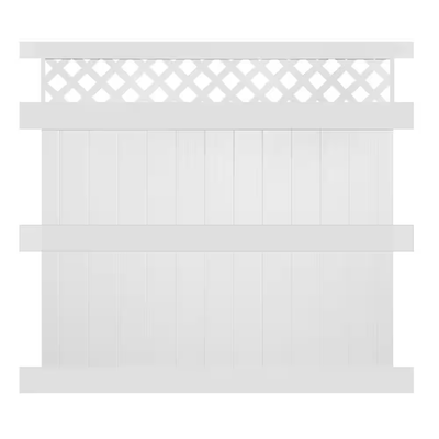 Weatherables Ashton 8 ft. H x 6 ft. W White Vinyl Privacy Fence Panel Kit