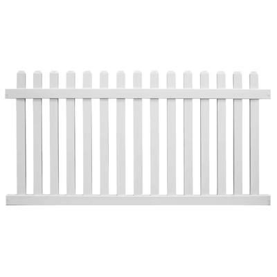 Weatherables Chelsea 4 ft. H x 6 ft. W White Vinyl Picket Fence Panel Kit