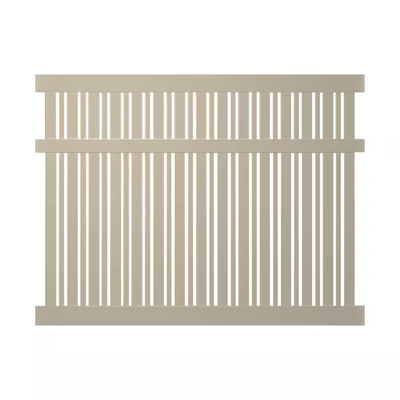 Weatherables Davenport 5 ft. H x 8 ft. W Khaki Vinyl Semi-Privacy Fence Panel Kit