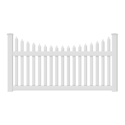 Weatherables Hampshire 4 ft. H x 212 ft. L Picket Dog Ear Scalloped White Vinyl Fence Project Pack