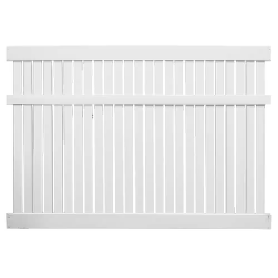 Weatherables Huntington 5 ft. H x 8 ft. W White Vinyl Semi-Privacy Fence Panel Kit