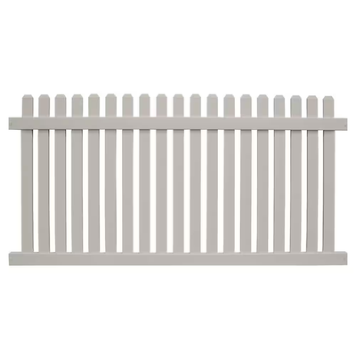 Weatherables Provincetown 4 ft. H x 6 ft. W Tan Vinyl Picket Fence Panel Kit