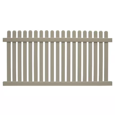 Weatherables Provincetown 4 ft. H x 8 ft. W Khaki Vinyl Picket Fence Panel Kit