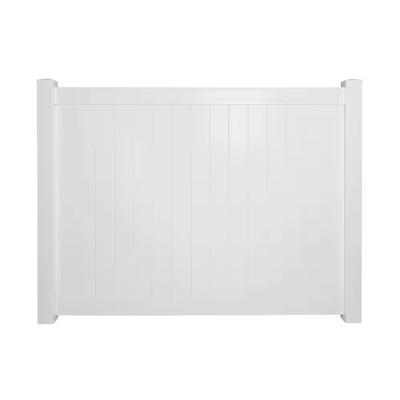 Weatherables Savannah 72 in. H x 212 ft. L White Vinyl Flat Top Complete Privacy Fence Project Pack